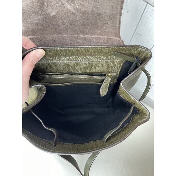 Polo Ralph Lauren Lennox Olive Green Leather Buckle Backpack Cinch Bag - Picture 3 of 8